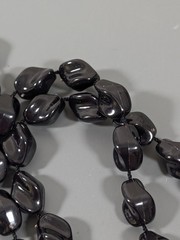 VTG Sarah Coventry Black Twist Bead Necklace Lucite Long Layering Classic 36 in