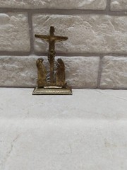 Vintage Cross John the Apostle Mary Good Friday Statue Hand Made INRI Holy Land
