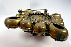 Vintage Unsigned RJ Graziano Smokey Rhinestone Bronze Color Brooch WOW
