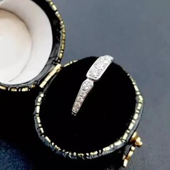 1Ct Lab Created Diamond Vintage ArtDeco Style Wedding Band 14K White Gold Plated