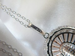 Antique Style Sterling Silver 925 Baguette Cluster CZ Large Pendant Necklace 18″
