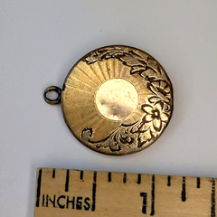 Antique Victorian Gold Filled Oval Photo Locket c1880s w Original Portrait