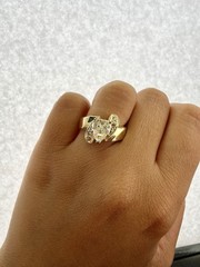 Rare Cross Cut Diamond Ring 1.32ctw 14k Yellow Gold W/ Accents K SI2 Size 7