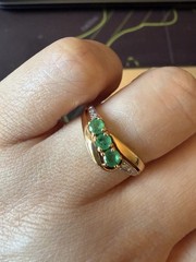 Sweden vintage 18k Emerald Diamond Ring