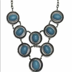 Blue Howlite Necklace 19″ Boho Country Southwestern Bohemian