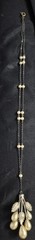 Vintage Faux Pearl Teardrop Double Strand Negligee Necklace Silver Tone