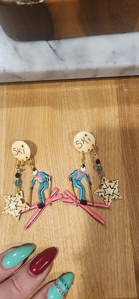 Lunch At The Ritz Ski Pierced Earrings