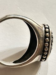 Sterling Silver 925 Statement Scroll Signet Ring Artistic Filigree Openwork, S 8