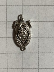 Art Deco Clasp White Gold Diamond Engraved Open Push Box Jewelry Finding