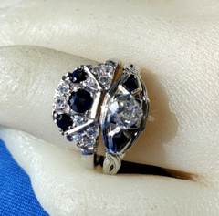 Original EARTH MINED DIAMOND Deco Engagement Ring Solid 18K WHITE GOLD Solitare