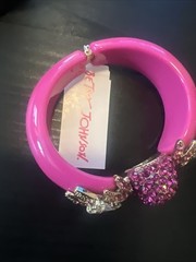 Betsey Johnson Hot Pink Owl Bracelet And Ring Set – Extremely Rare- G1