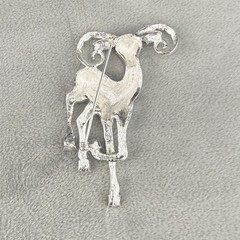 Vintage Eisenberg Ice Ram Reindeer Silver Tone Rhinestone Deer