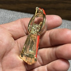 Vintage Gumball Machine Brooch Pin Red Gold Tone Enamel Multicolor Beads Retro