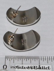 Vintage Sterling Silver Chunky Curved Concave Mexico TR-57 Post Earrings 14 grm