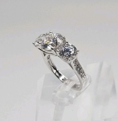 Prime Art & Jewel PAJ Sterling Silver 3.00ct CZ Trilogy Ring Size 5.5