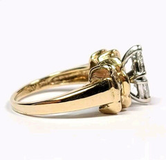 Vintage .80 Carat Diamond Triangular and Baguette Engagement Ring Size 5.25