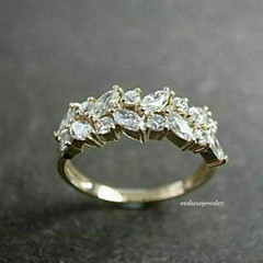 1.50 Ct Lab Created Marquise Diamond 14k Yellow Gold Finish Wedding Band Ring