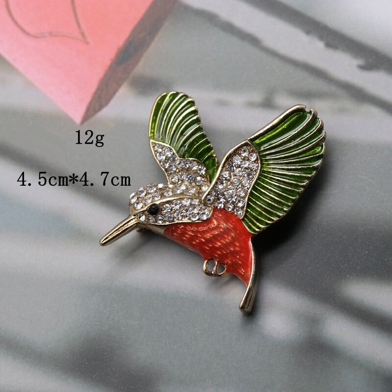 Antique Vintage Palace Style Animal Bird Brooch Multi-color Glaze Cute Birds Pin