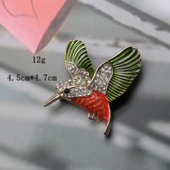 Antique Vintage Palace Style Animal Bird Brooch Multi-color Glaze Cute Birds Pin