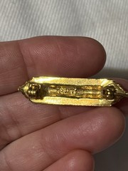 VTG Signed Arthur Pepper MODE ART Bar Brooch – Estate 1.5″ Gold tone