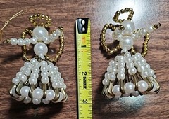Vtg Saftey Pin Art Figures Christmas Decor/ornaments