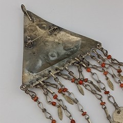 Tribal Chandelier Necklace Ethnic Statement Coin Fringe Vintage Boho Jewelry VTG