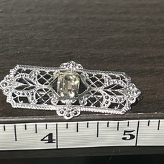 7 OLD ANTIQUE VICTORIAN MIXED METALS RHINESTONE FILIGREE PINS BROOCH
