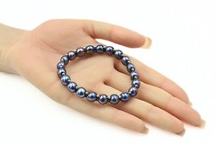 Timeless Rustic Iridescent Peacock Dyed Freshwater Pearl Stretch HSN Bracelet