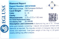 Antique Art Deco 1920’s Diamond Engagement Ring 14K-18K Size 6 UK-L1/2 EGL USA