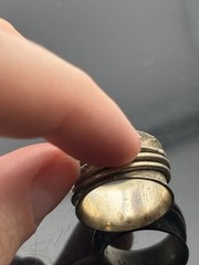 Artisan Textured Band Sterling Silver Spinner Fidget Ring ~Sz 4.75 Concave KVS