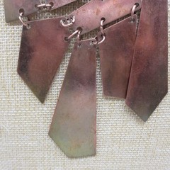 Vintage Artisan Copper Necklace Modernist Bib Statement 21 Inch