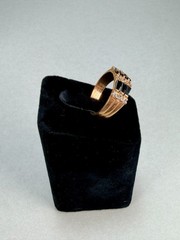 Vintage Men’s Black Onyx Style Gold Tone Ring Cubic Zirconia Size 12 Classic