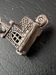 Vintage 3D Church Bride Groom Inside Charm it opens Wedding Sterling Mechanical