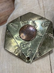 Vintage modernist copper brass mixed earrings jewelry