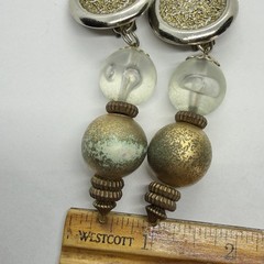 Vtg 1980’s Etruscan Revival Resin Runway Statement Earrings Clip Avant-Garde