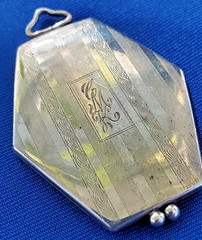 ORIGINAL Antique Deco STERLING SILVER 925 Pendant Vintage Hexagon Lozenge Locket