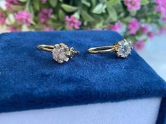 Art Deco Style Lab Created Diamond Engagement 14K Gold FN Drop/Dangle Earrings