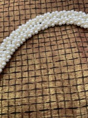 Vintage Strand Clustered Faux Pearls Beaded 57″ Lariat Necklace