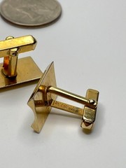 Vintage Anson Gold Tone Brutalist Cufflinks