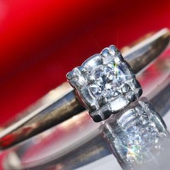 14k yellow gold engagement ring 0.10ct diamond solitaire size 6.5 antique 1.85gr