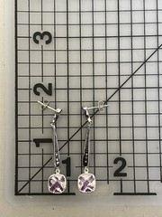 Vintage Signed 925 Silver Amethyst Marcasite Dangle Earrings February Birthstone