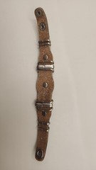 Vintage Western Leather Concho Bracelet Black Turquoise Accents Swallow Snap