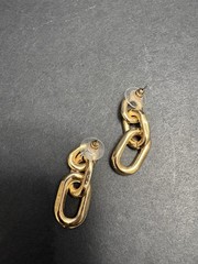 Vintage Gold Link Chain Earrings Pierced Nice