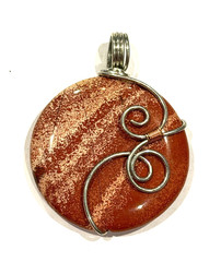 STERLING SILVER TIGER IRON DONUT ROSE QUARTZ PRISM JASPER CIRCLE PENDANT LOT 3