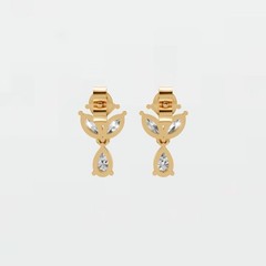 1.35 CTW Princess, Marquise & Pear Lab Grown Diamond Drop Earring Prong Setting