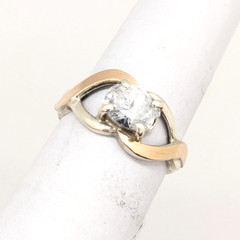 Vintage Luxury RING Silver 925 with Gold Inlay 375 -size: 7.5US (17.5mm)| UA #21