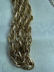 Vintage 50″ Gold‑Tone Tassel Lariat Chain Belt Necklace – Lightweight Boho Chic