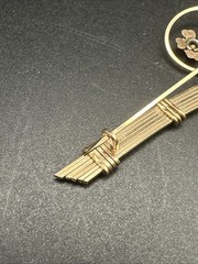 Vintage Gold‑Tone Floral Bouquet Brooch • Wirework Stems & Stone Centers