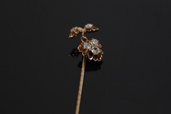 Antique 9ct Gold Old Cut Diamond Stick Pin 0.35 Carat