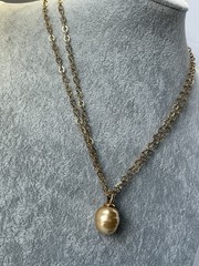 NWT Vtg Majorica 925 Sterling & Gold Baroque Pearl Multi Strand Necklace 18”